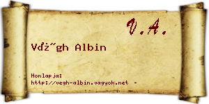 Végh Albin névjegykártya