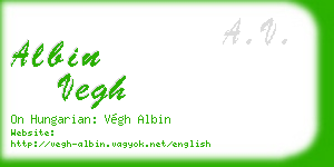albin vegh business card