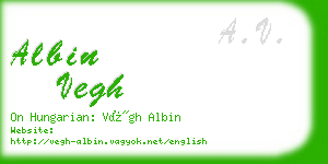 albin vegh business card